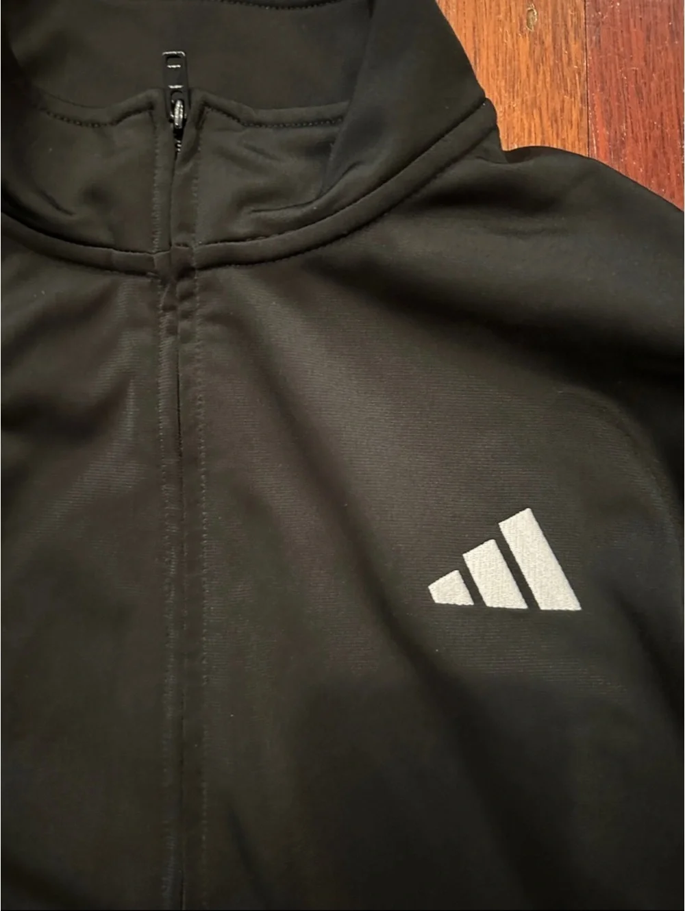 adidas Black Jacket with White Stripes Kids Sweatshirt